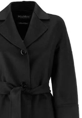 (Women) 'S Max Mara MaxMara Studio Black Single-Breasted Belted Coat. 60110111-007 Shop (Women) 'S Max Mara MaxMara Studio Black Single-Breasted Belted Coat. 60110111-007