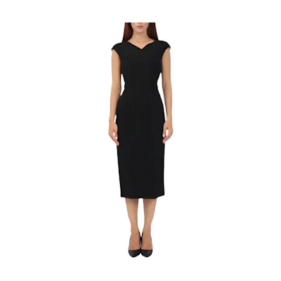 (Women) 'S Max Mara MaxMara Studio Black Sleeveless High-Waist Long Dress 2362260539600-001