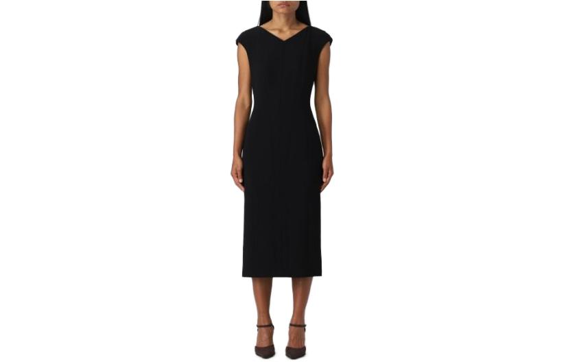 Order (Women) 'S Max Mara MaxMara Studio  Black Sleeveless High-Waist Long Dress 2362260539600-001
