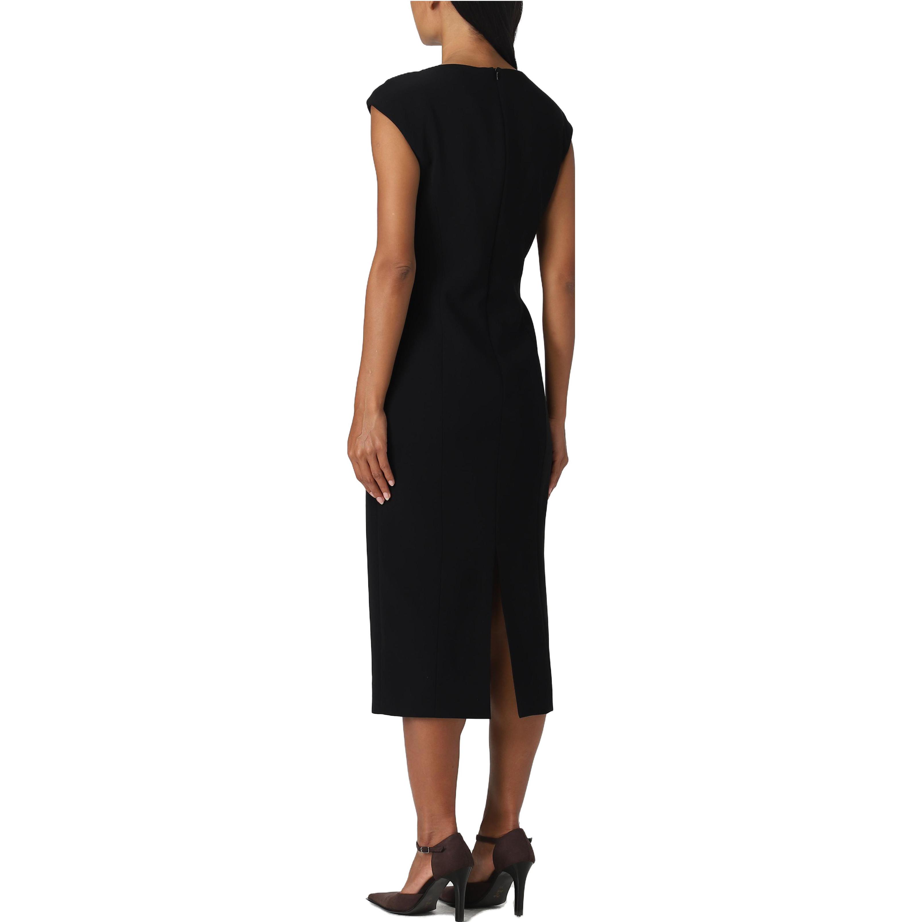 Shop (Women) 'S Max Mara MaxMara Studio  Black Sleeveless High-Waist Long Dress 2362260539600-001