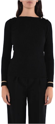 (Women) 'S Max Mara MaxMara Studio Black Solid Crew Neck Long Sleeve Fitted Sweater 6366193906-006 Order (Women) 'S Max Mara MaxMara Studio Black Solid Crew Neck Long Sleeve Fitted Sweater 6366193906-006
