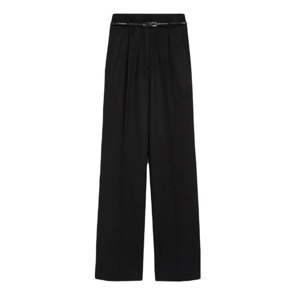 (Women) 'S Max Mara MaxMara Studio  Black Straight-Fit Long Casual Pants 2361360633600-003