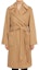 Buy (W) ''Max Mara Studio Abrigo Marrón Ajustado con Cinturón de Largo Medio Suelto'' 60161439600-006