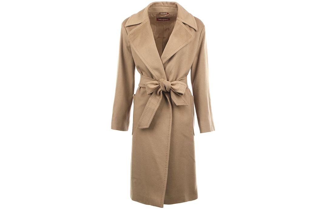 Order (W) Max Mara Studio Abrigo Casual de Manga Larga con Cinturón Camel 2360161439000-006