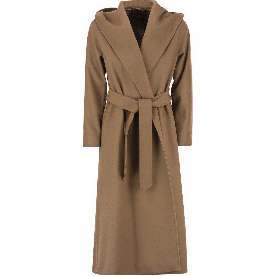 (Women) 'S Max Mara MaxMara Studio  Camel Long Belted Solid Color Coat 2360161239600-006