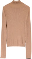 (Women) 'S Max Mara MaxMara Studio Camel Turtleneck Slim-Fit Long-Sleeve Knit Top 2363660439600006 (Women) 'S Max Mara MaxMara Studio Camel Turtleneck Slim-Fit Long-Sleeve Knit Top 2363660439600006