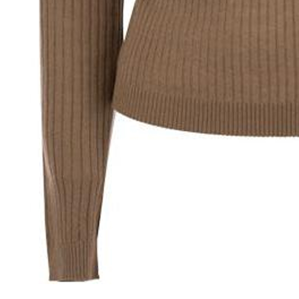 Sizing (W) ''Max Mara Studio Camel Turtleneck Slim-Fit Baju Lengan Panjang Rajut'' 2363660439600006