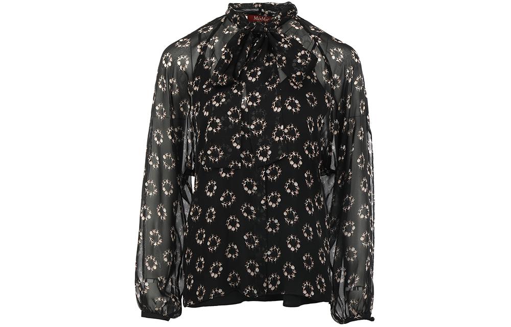 Order (Women) 'S Max Mara MaxMara Studio  Chiffon Blouse with Ballet Dancer Print Long Sleeves 2416261021000002-BALDI