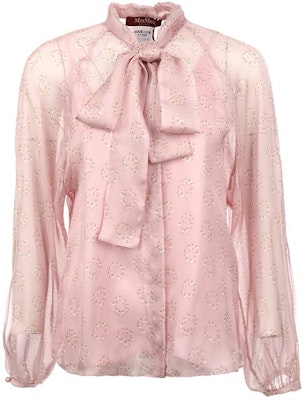(Women) 'S Max Mara MaxMara Studio Chiffon Blouse with Ballet Dancer Print Long Sleeves 2416261021000002-BALDI Details for (Women) 'S Max Mara MaxMara Studio Chiffon Blouse with Ballet Dancer Print Long Sleeves 2416261021000002-BALDI
