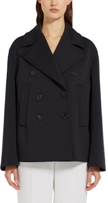 (Women) 'S Max Mara MaxMara Studio Double-Breasted Long Sleeve Coat Navy Blue 6901024106 Lookbook (Women) 'S Max Mara MaxMara Studio Double-Breasted Long Sleeve Coat Navy Blue 6901024106