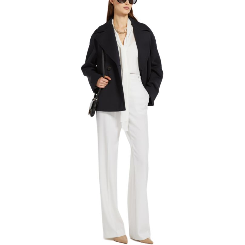 Purchase (Women) 'S Max Mara MaxMara Studio  Double-Breasted Long Sleeve Coat Navy Blue 6901024106