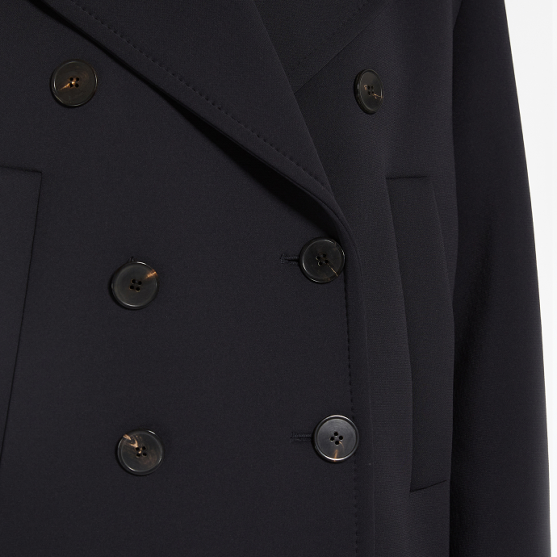 Details for (Women) 'S Max Mara MaxMara Studio  Double-Breasted Long Sleeve Coat Navy Blue 6901024106