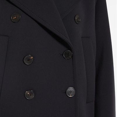 (Women) 'S Max Mara MaxMara Studio Double-Breasted Long Sleeve Coat Navy Blue 6901024106 Details for (Women) 'S Max Mara MaxMara Studio Double-Breasted Long Sleeve Coat Navy Blue 6901024106