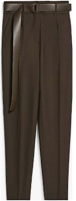 (Women) 'S Max Mara MaxMara Studio Green Wool Blend Jogger Pants 6136042306007-CORALLO Order (Women) 'S Max Mara MaxMara Studio Green Wool Blend Jogger Pants 6136042306007-CORALLO