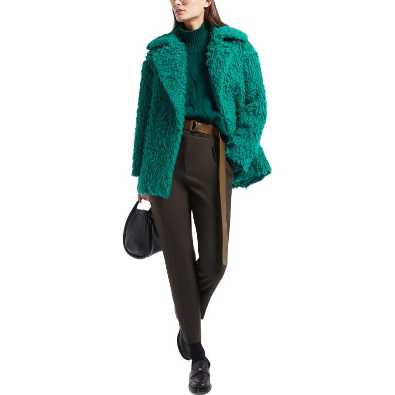 Lookbook (Women) 'S Max Mara MaxMara Studio  Green Wool Blend Jogger Pants 6136042306007-CORALLO