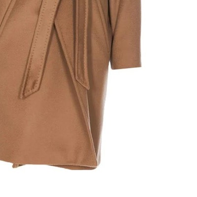 (Women) 'S Max Mara MaxMara Studio Hooded Solid Belted Coat 2360161139600-006 Sizing (Women) 'S Max Mara MaxMara Studio Hooded Solid Belted Coat 2360161139600-006