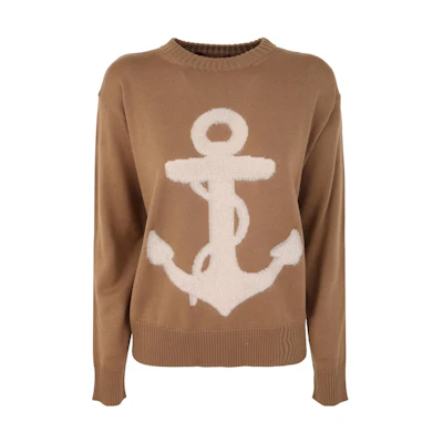(Women) 'S Max Mara MaxMara Studio Knit Sweater with Patterned Print - Long Sleeve. 2363662039600-002