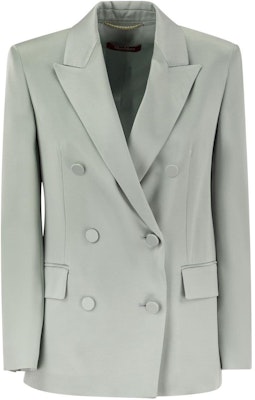 (Women) 'S Max Mara MaxMara Studio Light Green Double-Breasted Long Sleeve Blazer 2416041043600-004 Buy (Women) 'S Max Mara MaxMara Studio Light Green Double-Breasted Long Sleeve Blazer 2416041043600-004