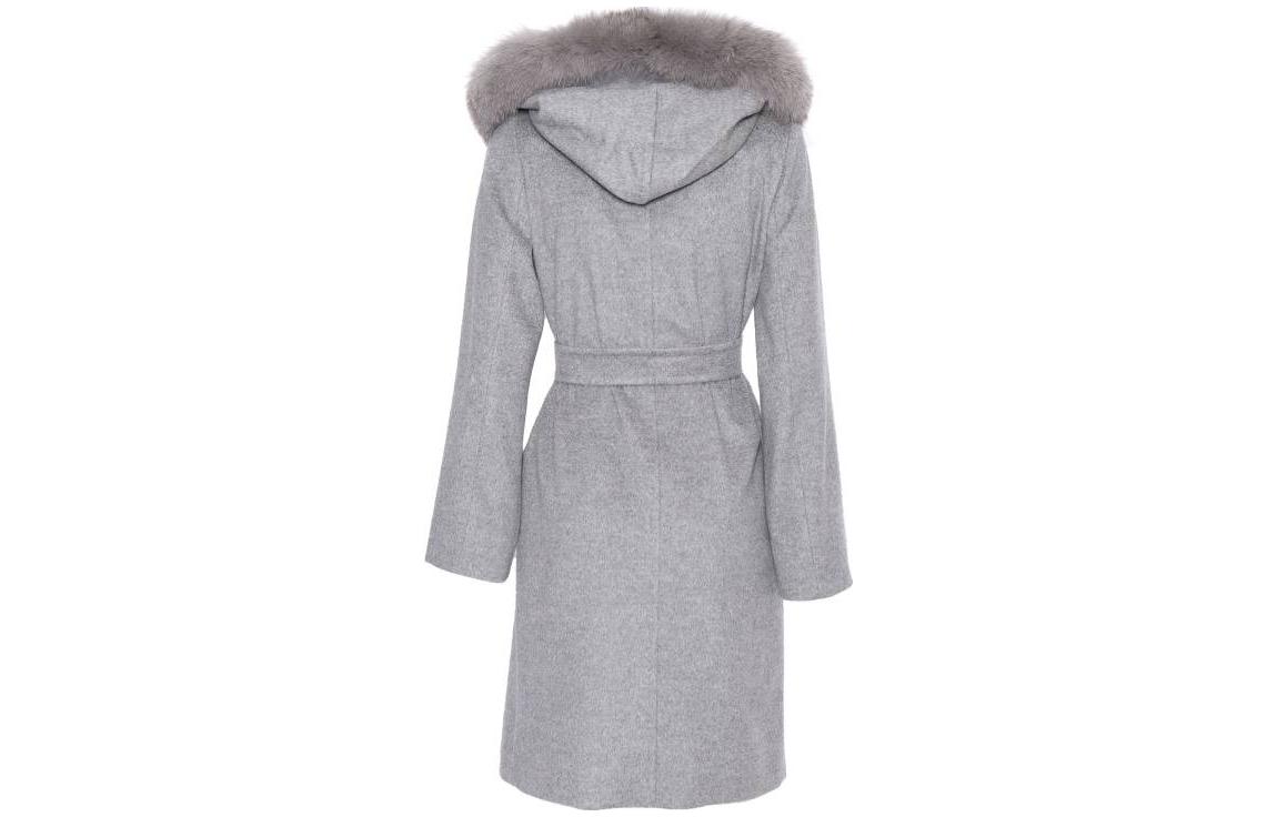 Lookbook (W) ''塞马克斯玛拉 MaxMara Studio 灰色长款连帽系腰带纯色外套'' 2360162033600-011