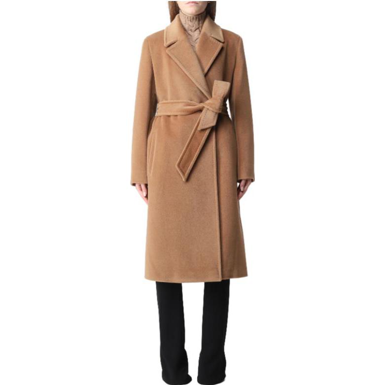 (Women) 'S Max Mara MaxMara Studio  Mid-Length Solid Brown Coat with Notched Lapel. 2360161233600-002 圖 3