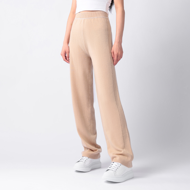 Purchase (Women) 'S Max Mara MaxMara Studio  Mid-Rise Wide-Leg Casual Pants in Deep Beige. 6336012906002-SIRI