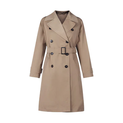 (Women) 'S Max Mara MaxMara Studio Radio Series Camel Mid-Length Trench Coat. 6021032706005-RADIO