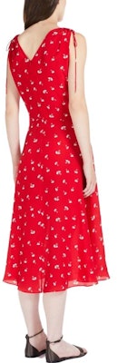 (Women) 'S Max Mara MaxMara Studio Red Silk V-Neck Sleeveless Printed Dress. 6221013106002-CANON Shop (Women) 'S Max Mara MaxMara Studio Red Silk V-Neck Sleeveless Printed Dress. 6221013106002-CANON