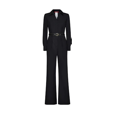 (Women) 'S Max Mara MaxMara Studio Solid Belted Long-Sleeve Jumpsuit 2362410231600-004