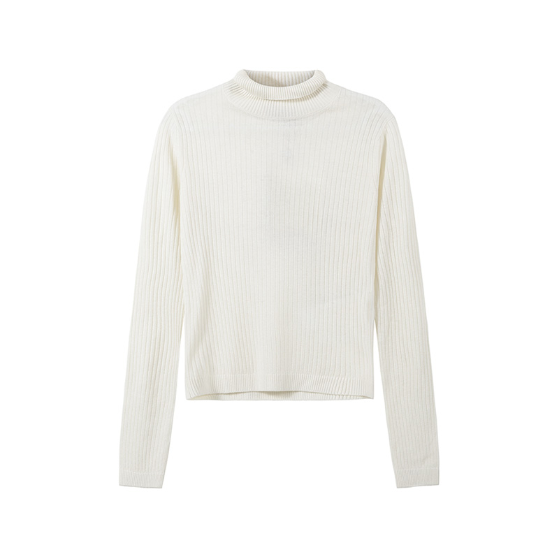 (Women) 'S Max Mara MaxMara Studio  Turtleneck Slim Fit Long Sleeve Sweater Off-White. 6366043906009-SAX