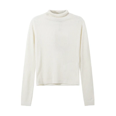(Women) 'S Max Mara MaxMara Studio Turtleneck Slim Fit Long Sleeve Sweater Off-White. 6366043906009-SAX