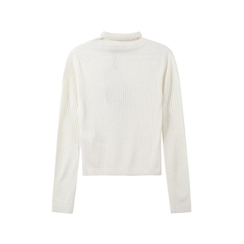 Lookbook (Women) 'S Max Mara MaxMara Studio  Turtleneck Slim Fit Long Sleeve Sweater Off-White. 6366043906009-SAX