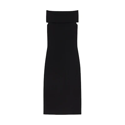 (Women) 'S Max Mara MaxMara Studio Aulla Black Sleeveless Off-Shoulder Midi Dress 6321024206006-AULLA
