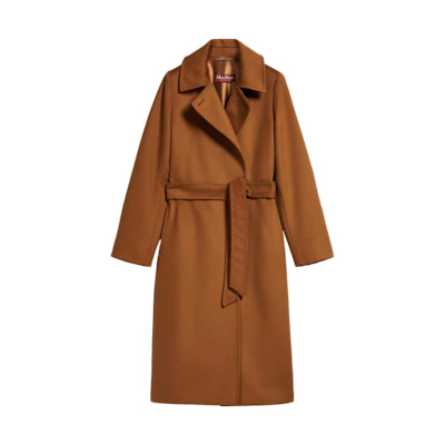 (Women) 'S Max Mara MaxMara Studio Bcollag Caramel Button-Down Long Coat Casual Style 6016122906059-BCOLLAG