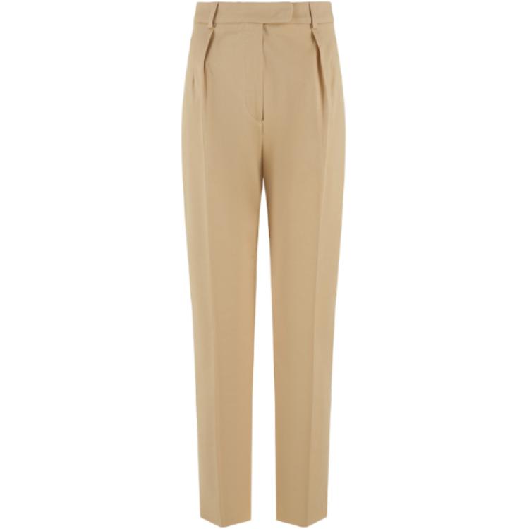 (Women) 'S Max Mara MaxMara Studio Calante  Beige Pleated Zip Casual Suit Pants. 6131073106002-CALANTE