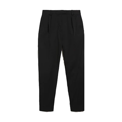 (Women) 'S Max Mara MaxMara Studio Calante Black Cotton Pleated Gabardine Trousers for Women. 6131073106006-CALANTE