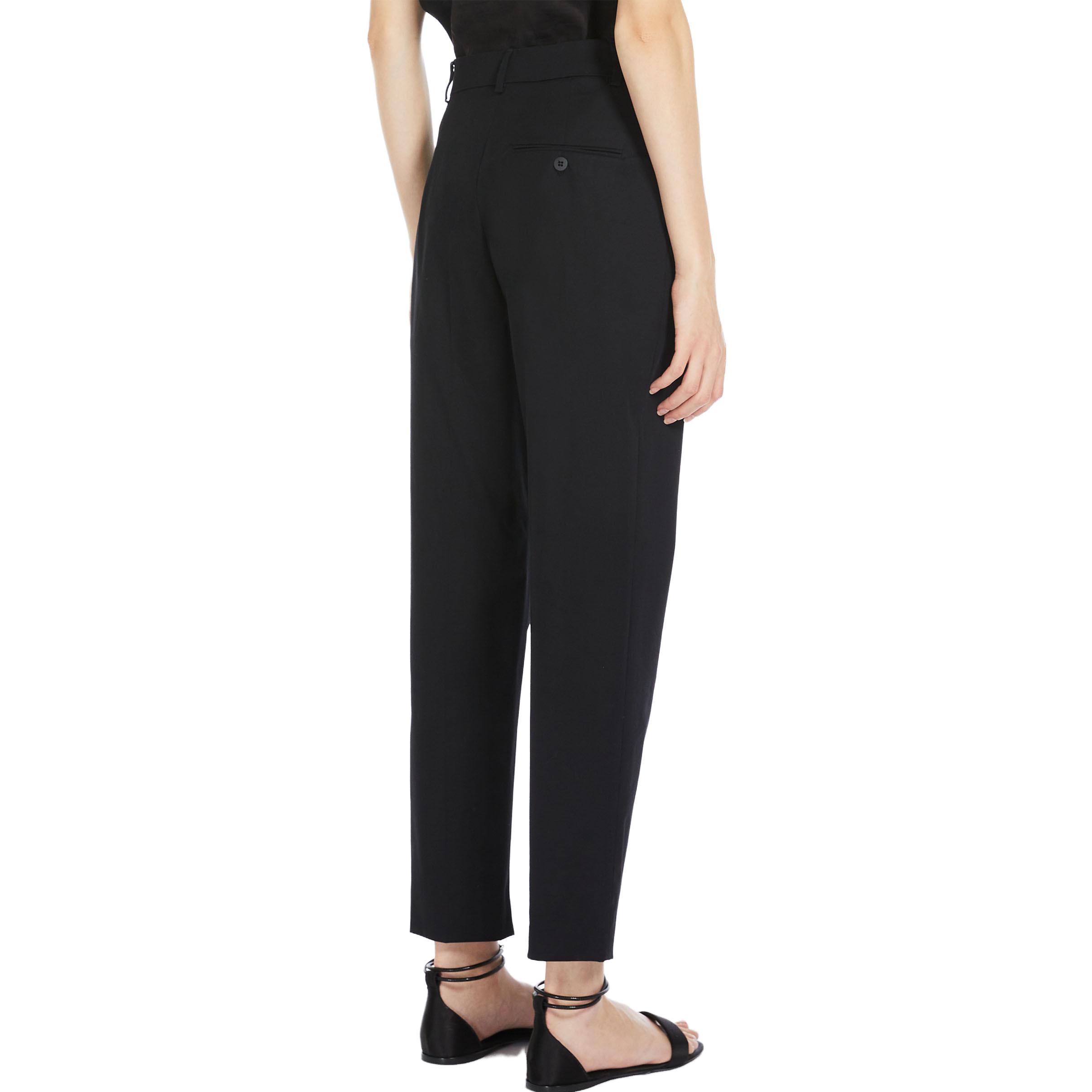 Purchase (W) Pantalones de Gabardina Negra Plisada de Algodón para Mujer Max Mara Studio Calante. 6131073106006-CALANTE