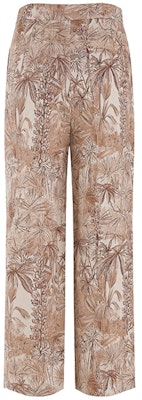 (Women) 'S Max Mara MaxMara Studio Calerno Brown Floral Print Straight-Leg Pants for Women. 6131103106001-CALERNO Lookbook (Women) 'S Max Mara MaxMara Studio Calerno Brown Floral Print Straight-Leg Pants for Women. 6131103106001-CALERNO