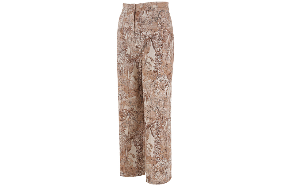 Shop (Women) 'S Max Mara MaxMara Studio Calerno Brown Floral Print Straight-Leg Pants for Women. 6131103106001-CALERNO