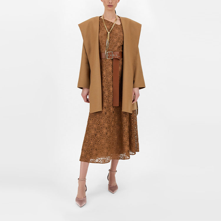 (Women) 'S Max Mara MaxMara Studio Camel Belted Mid-Length Hooded Coat Solid Color 6086031906024-TONDO 圖 6