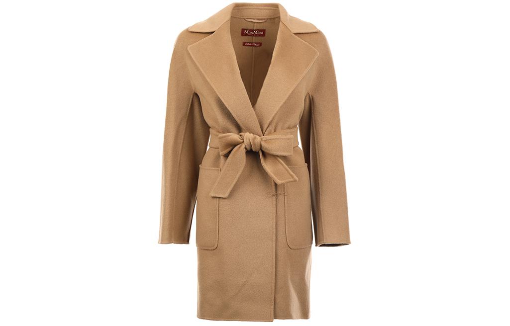 (Women) 'S Max Mara MaxMara Studio Canarie  Camel Belted Midi Coat with Lapel Design 2416011081000-010 圖 2