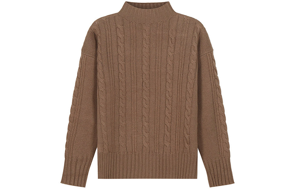 (Women) 'S Max Mara MaxMara Studio Cicladi  Loose-Fit Wool Sweater Brown. 6366031306003-CICLADI