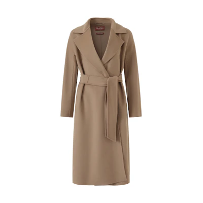 (Women) 'S Max Mara MaxMara Studio Cles Long Belted Coat Camel Color 6016023906024-CLES