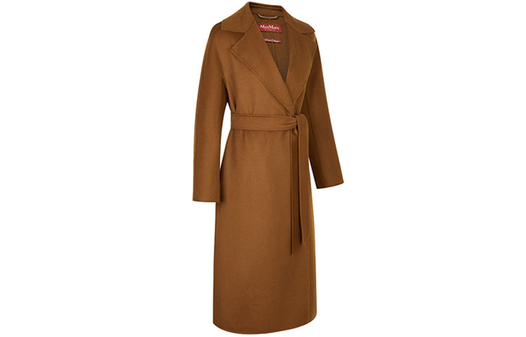 Shop (W) ''S Max Mara MaxMara Studio Cles 女士羊毛感腰带大衣 - 棕色。 60160119600048-CLES