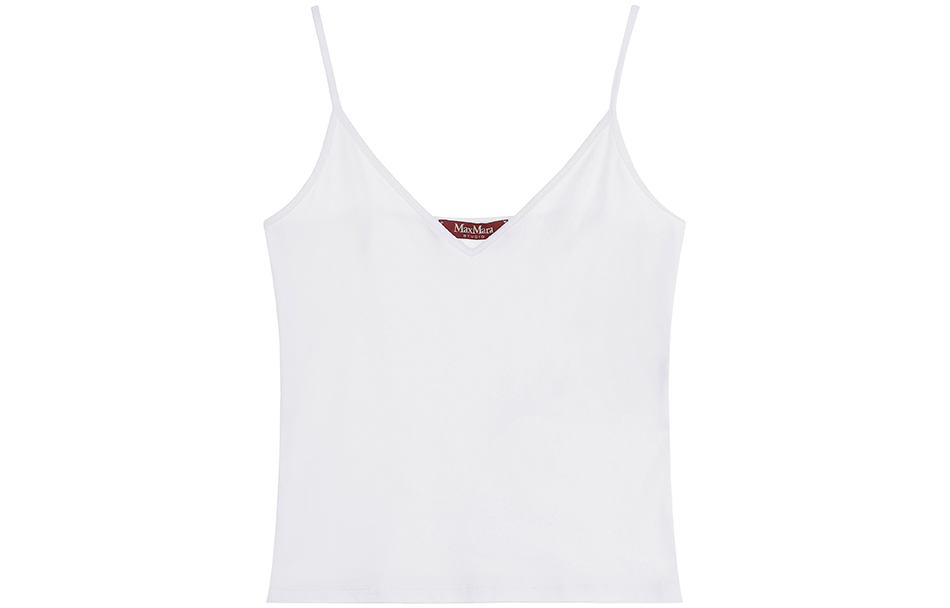 Shop (Women) 'S Max Mara MaxMara Studio Ebano White Button-Up Sleeveless Shirt for Women 6261023106031-EBANO