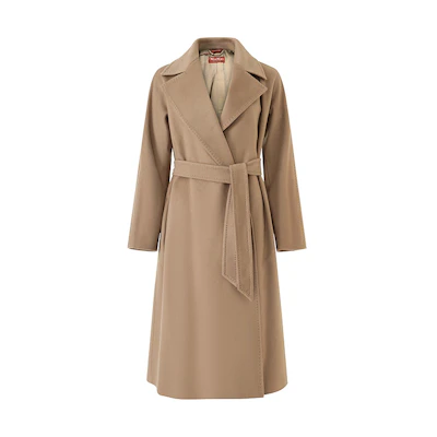 (Women) 'S Max Mara MaxMara Studio Feltro Belted Long Coat Camel Color. 6016093906014-FELTRO