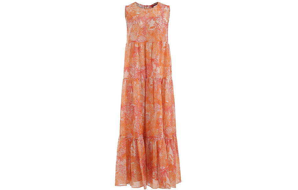 Order (Women) 'S Max Mara MaxMara Studio Foce Sleeveless Dress with Floral Print Slip Lining Orange Women. 6231023106002-FOCE