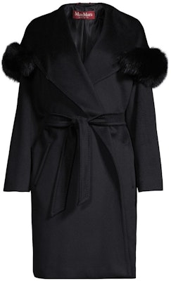 (W) ''Kot Hitam ''S Max Mara Studio FW22 dengan Kolar Bulu & Hood Berikat'' 60161623000013-3MANGO Order (W) ''Kot Hitam ''S Max Mara Studio FW22 dengan Kolar Bulu & Hood Berikat'' 60161623000013-3MANGO