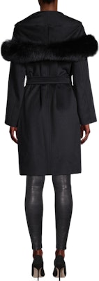 (W) ''Kot Hitam ''S Max Mara Studio FW22 dengan Kolar Bulu & Hood Berikat'' 60161623000013-3MANGO Shop (W) ''Kot Hitam ''S Max Mara Studio FW22 dengan Kolar Bulu & Hood Berikat'' 60161623000013-3MANGO