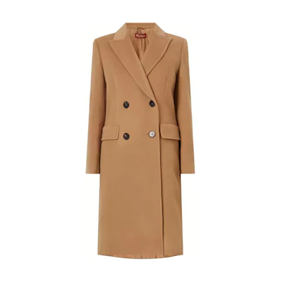(Women) 'S Max Mara MaxMara Studio FW22 Brown Double-Breasted Coat 60161629600-006