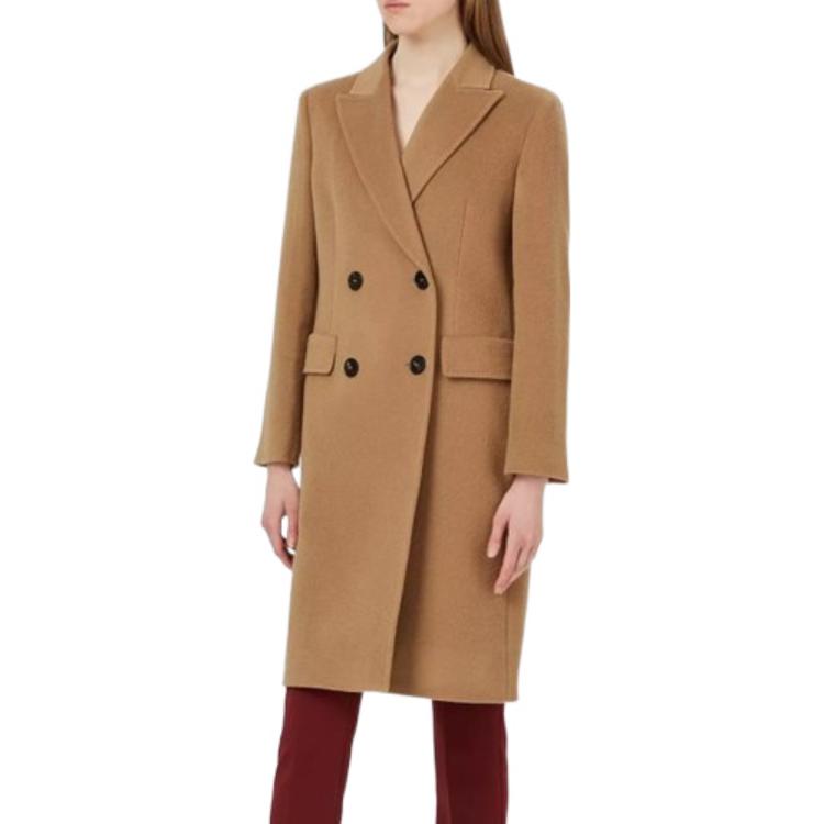 Shop (W) S Max Mara MaxMara Studio FW22 棕色双排扣大衣 60161629600-006